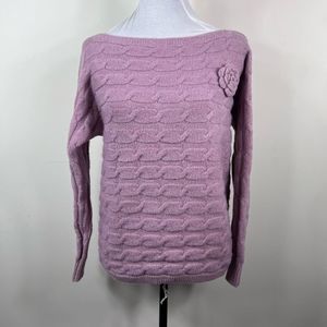 Military Hippie Detachable Brooch Boatneck Sweater